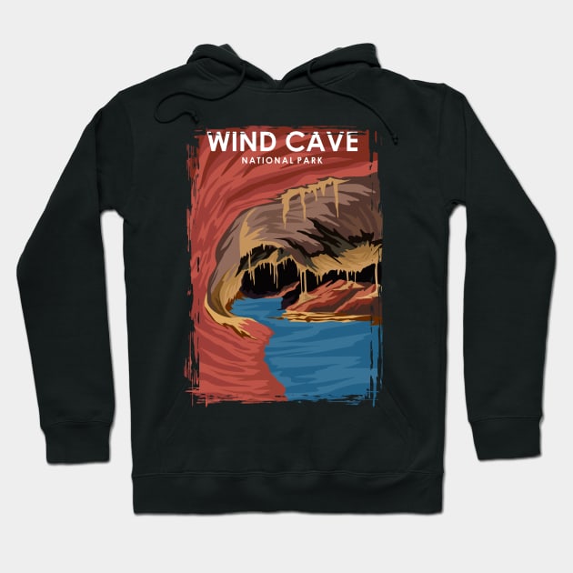 Wind Cave National Park Travel Poster Hoodie by jornvanhezik